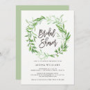 Search for green leaves bridal shower invitations Elegant