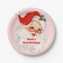 Search for pink christmas plates Retro santa