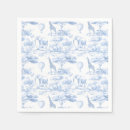 Search for blue elephant baby shower napkins Toile de jouy