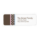 Search for pink and brown return address labels Retro