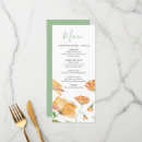 Search for watercolor orange florals wedding menus Rustic