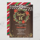 Search for christmas sweet 16 invitations Rustic