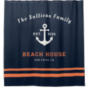 Search for navy and orange shower curtains Monogrammed