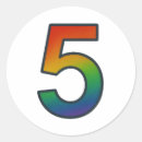 Search for number five stickers Colourful