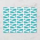 Search for whale pattern postcards Blue