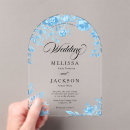 Search for blue floral border wedding invitations Modern