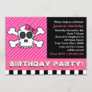 Search for pink skull birthday invitations Girl
