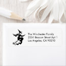 Search for flying witch return address labels Cute