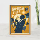 Search for jazz birthday cards Saxophone player