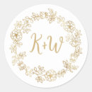 Search for floral wreath monogram wedding stickers Classic