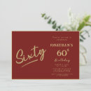 Search for red and gold 60th birthday invitations Modern