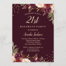 Search for burgundy 21st birthday invitations Floral