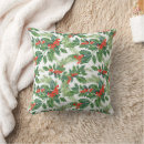 Search for red berries cushions Green leaves