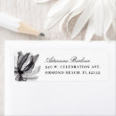 Search for black and white floral return address labels Watercolor
