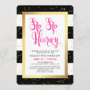 Search for sip sip hooray bridal shower invitations Black and white