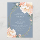 Search for dusty blue and blush wedding invitations Eucalyptus
