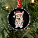 Search for pembroke welsh corgi christmas tree decorations Santa