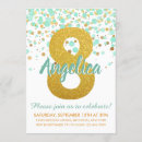 Search for mint and gold birthday invitations Green