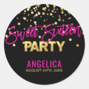 Search for hot pink sweet sixteen stickers Black