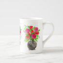 Search for hand painted flowers mugs Red