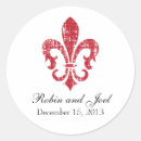 Search for fleur de lis wedding stickers Thank you