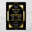 Search for 50 years married invitations Black and gold