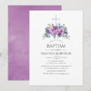 Search for purple christening invitations Watercolor