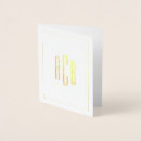 Search for monogrammed folded note cards Gold
