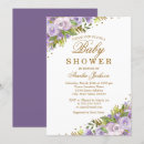 Search for purple gold baby shower invitations Floral