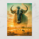 Search for wildebeests postcards Savanna
