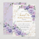 Search for purple sweet 16 invitations Elegant chic