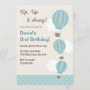 Search for blue hot air balloon birthday invitations Travel