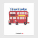Search for red bus stickers Illustration