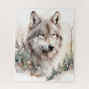 Search for wild wolf puzzles Winter