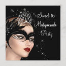 Search for mask sweet 16 invitations Feather