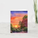 Search for red sunset cards Watercolor