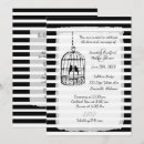Search for love birds wedding invitations Black and white