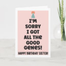 Search for funny sister cards Pun