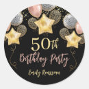 Search for balloons on 50th birthday stickers Gold glitter