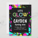 Search for paint splatter birthday invitations Neon