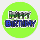 Search for blue happy birthday stickers Green