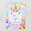 Search for floral unicorn 1st birthday invitations Fairytale