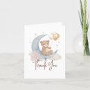 Search for bear baby shower thank you cards Over the moon