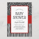 Search for red white baby shower invitations Whimsical
