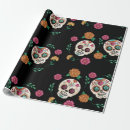 Search for dia de los muertos wrapping paper Black