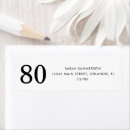 Search for 80th birthday return address labels Elegant birthday party