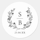 Search for elegant wedding stickers Black and white