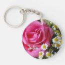 Search for nature on pink rose key rings Flower