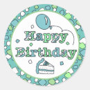 Search for happy birthday blue round stickers Green