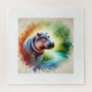 Search for hippopotamus puzzles Cute